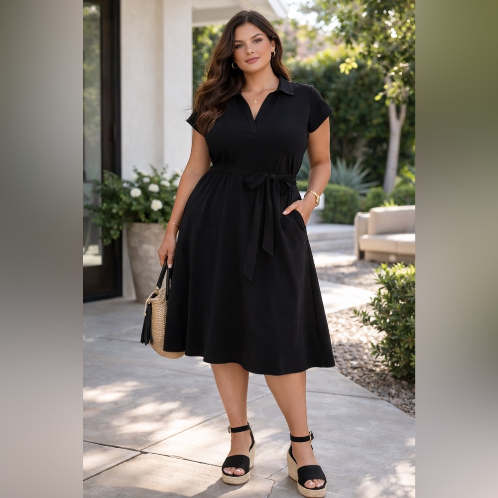 Cap Sleeve Midi Dress Size XL EUC